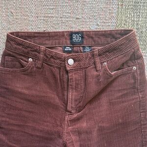 BDG Corduroy High-Rise Pants in Deep Rust